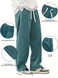 Godfrey Corduroy Drawstring Straight Leg Trousers