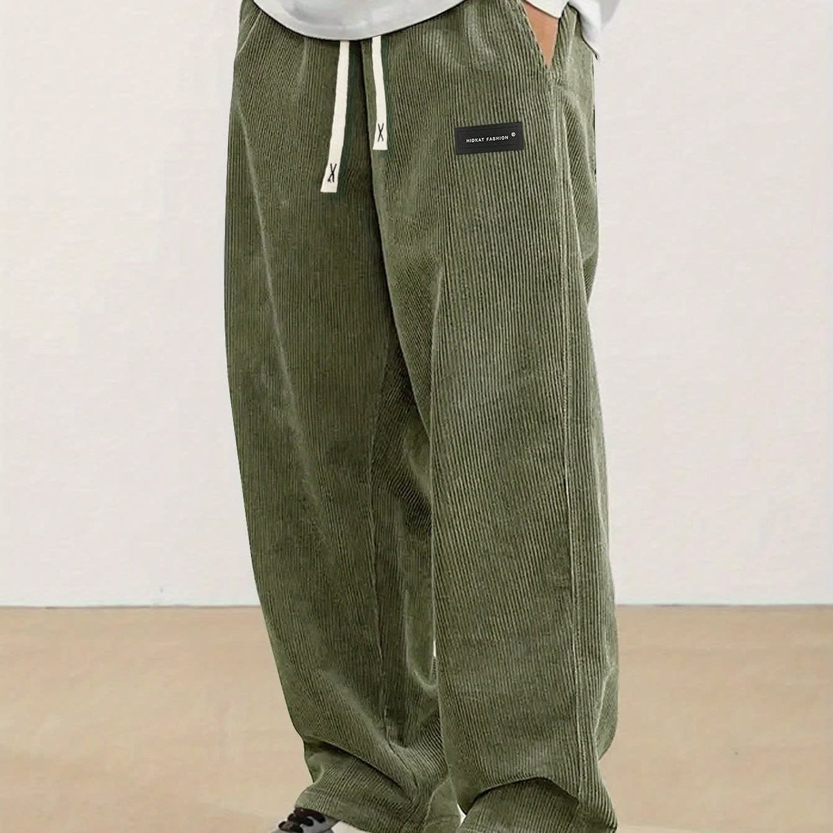 Godfrey Corduroy Drawstring Straight Leg Trousers