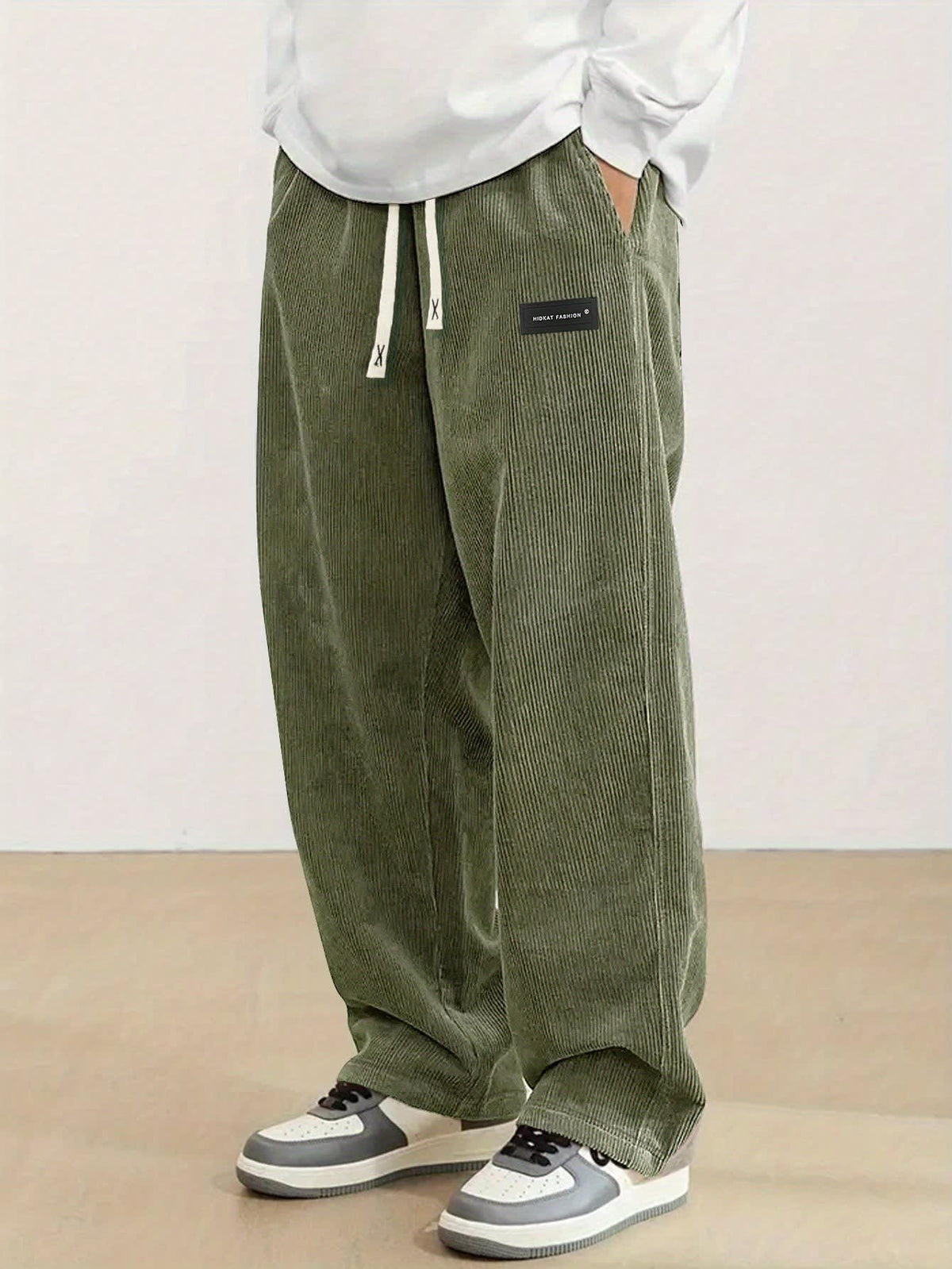 Godfrey Corduroy Drawstring Straight Leg Trousers