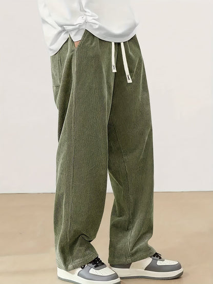 Godfrey Corduroy Drawstring Straight Leg Trousers_49