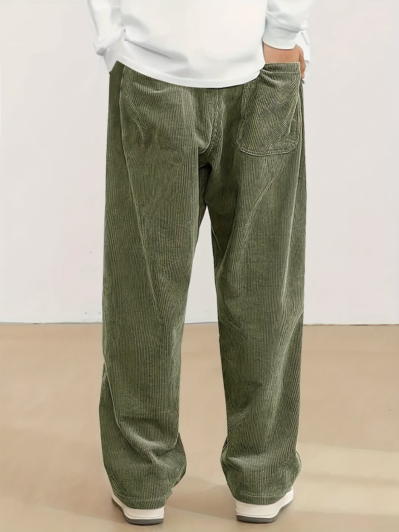 Godfrey Corduroy Drawstring Straight Leg Trousers_50