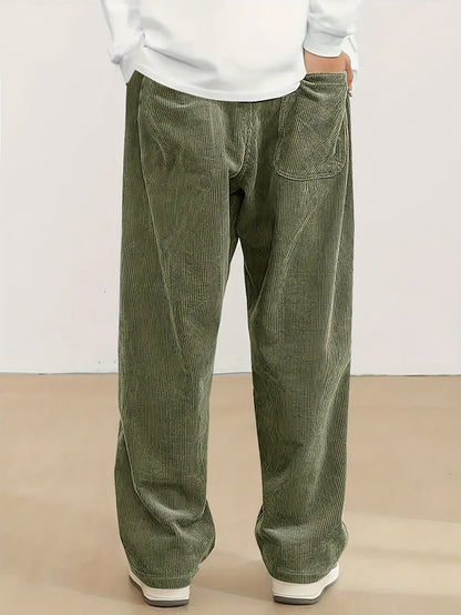 Godfrey Corduroy Drawstring Straight Leg Trousers_50