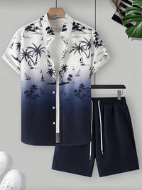 Oberon Coastal Print Shirt and Shorts Set