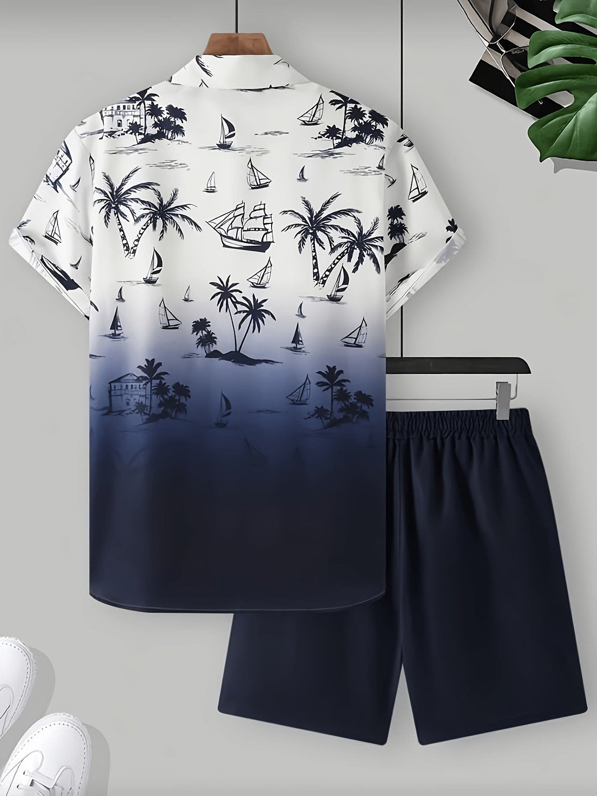 Oberon Coastal Print Shirt and Shorts Set