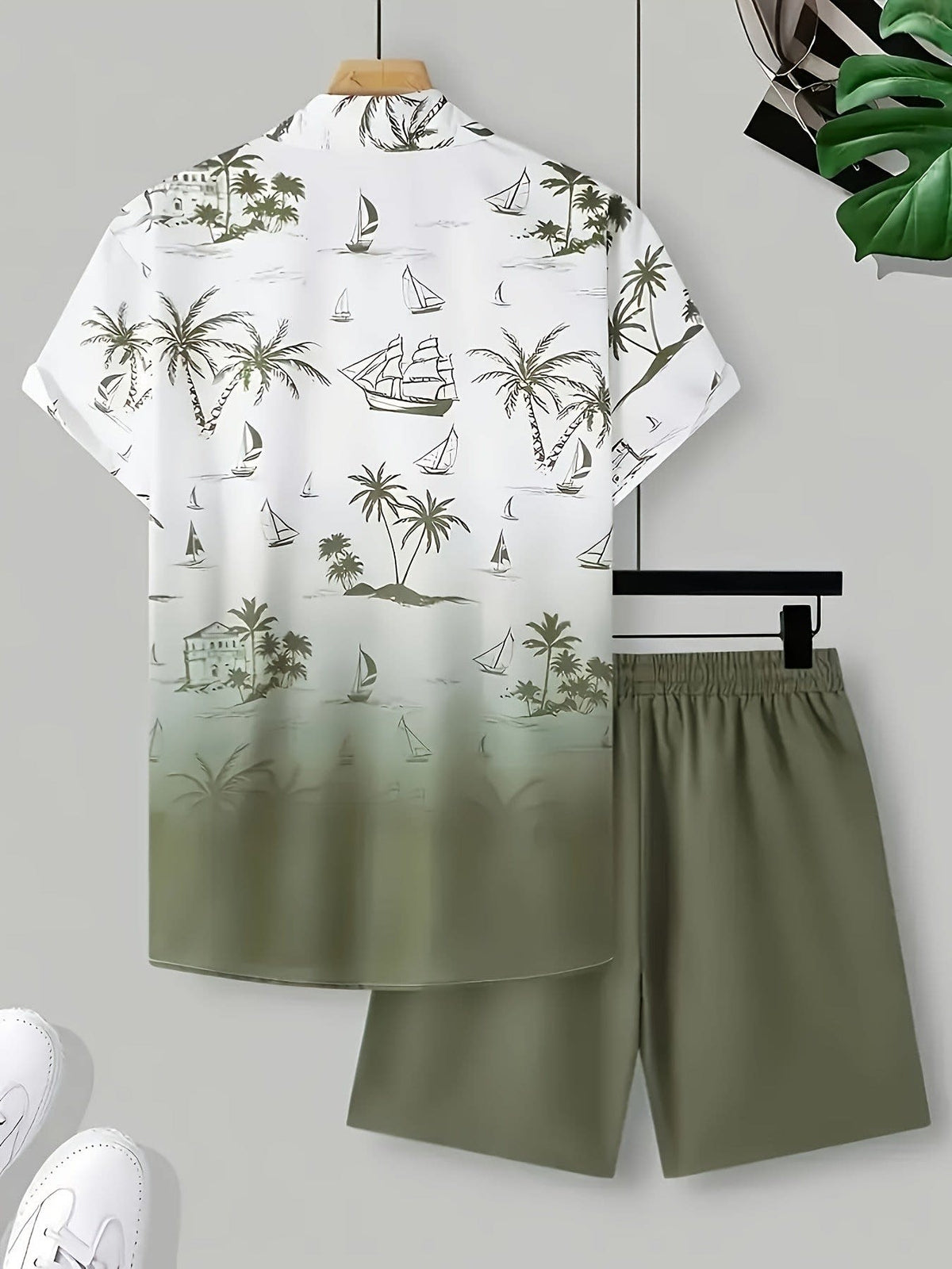 Oberon Coastal Print Shirt and Shorts Set