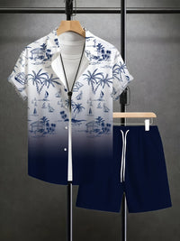 Oberon Coastal Print Shirt and Shorts Set