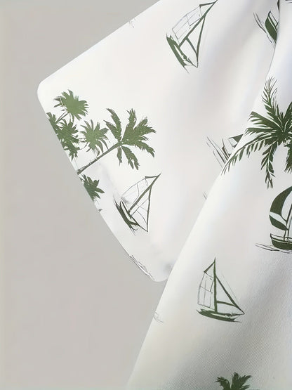 Oberon Coastal Print Shirt and Shorts Set_8