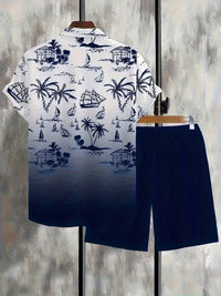 Oberon Coastal Print Shirt and Shorts Set