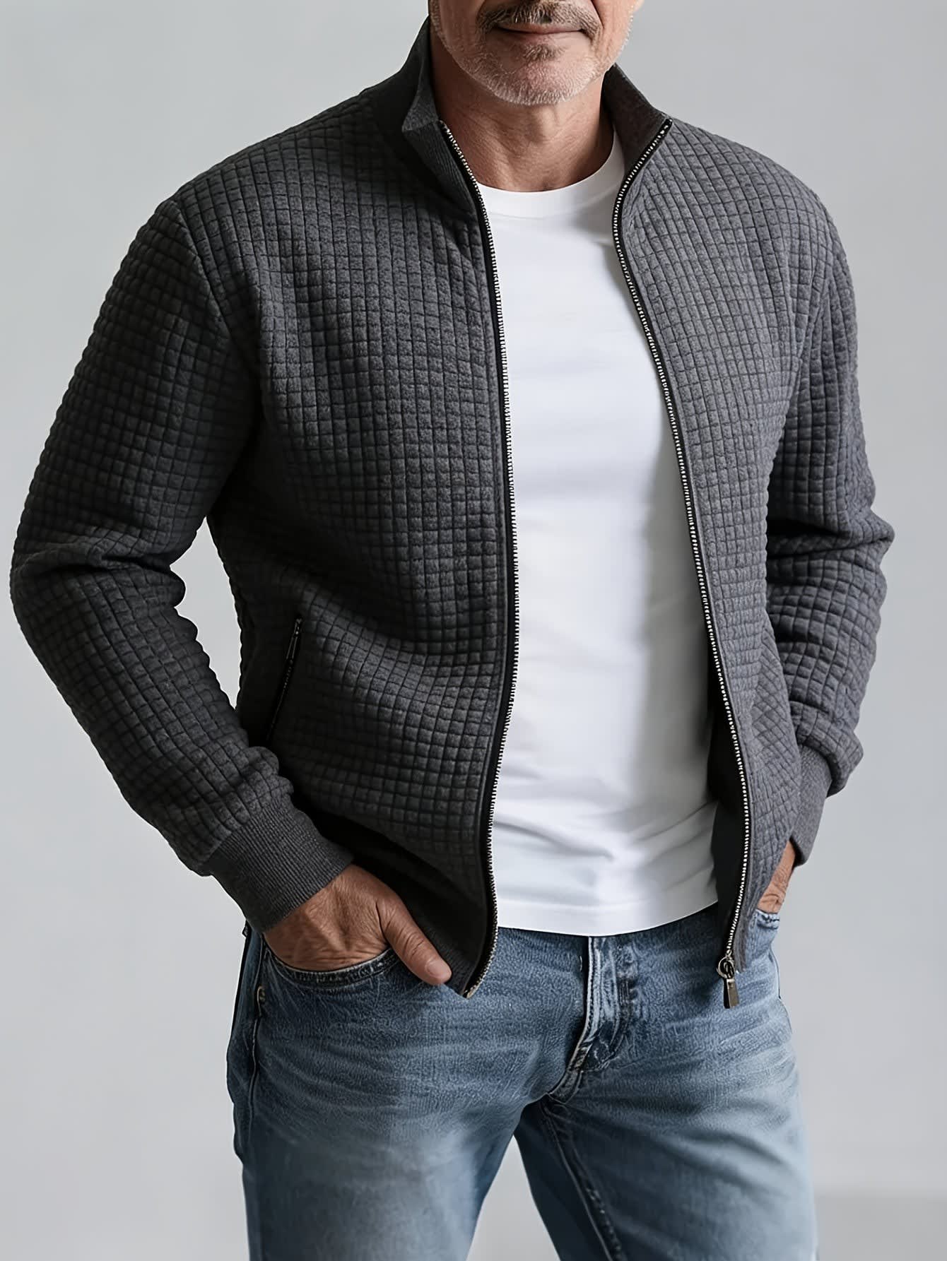 Benedict Quilted Knit Full Zip Jacket_2