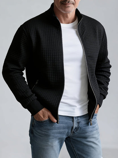 Benedict Quilted Knit Full Zip Jacket_4