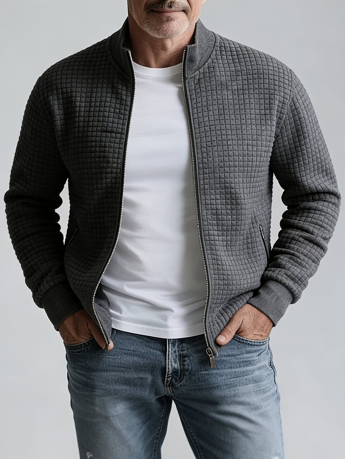 Benedict Quilted Knit Full Zip Jacket_5