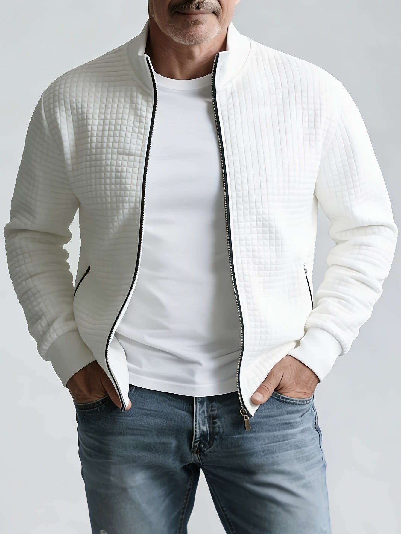 Benedict Quilted Knit Full Zip Jacket_6