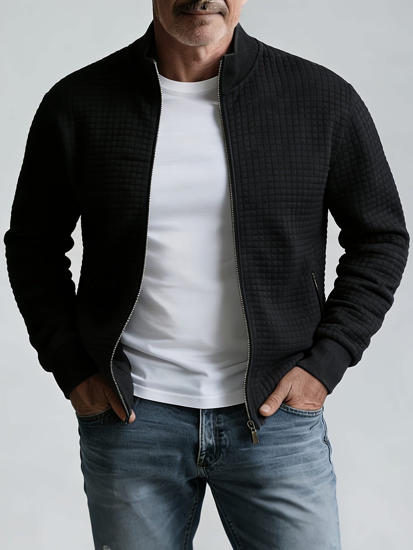 Benedict Quilted Knit Full Zip Jacket_7
