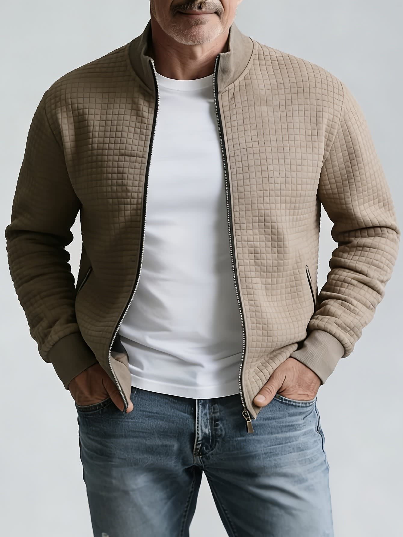 Benedict Quilted Knit Full Zip Jacket_8