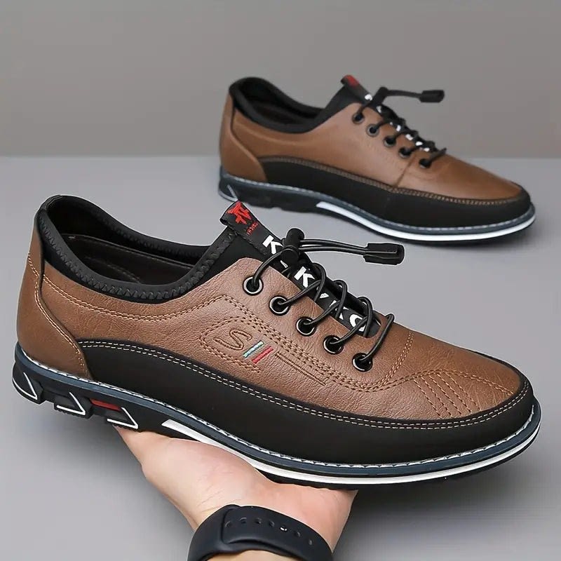 Douglas Contrast Panel Lace Up Sneakers
