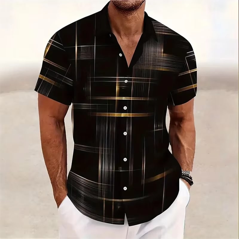 Tyler Line Print Short Sleeve Shirt