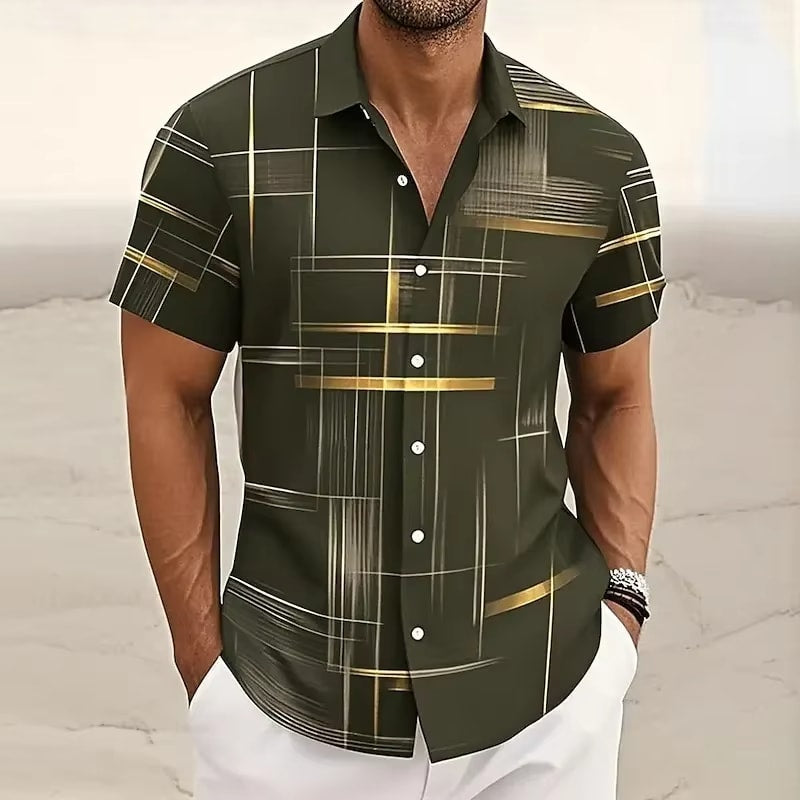Tyler Line Print Short Sleeve Shirt