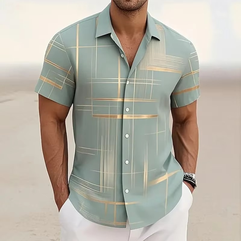 Tyler Line Print Short Sleeve Shirt