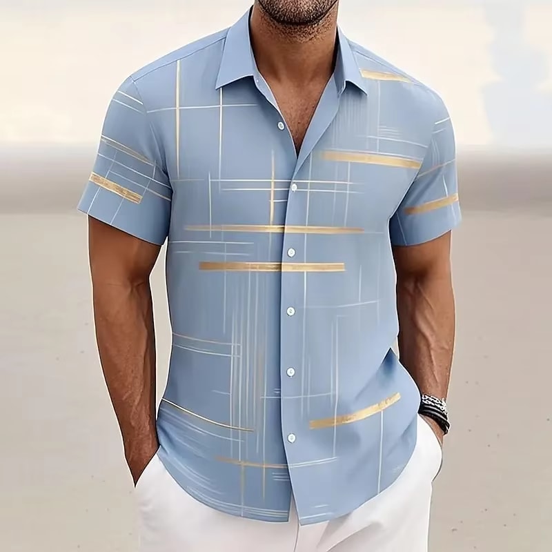 Tyler Line Print Short Sleeve Shirt