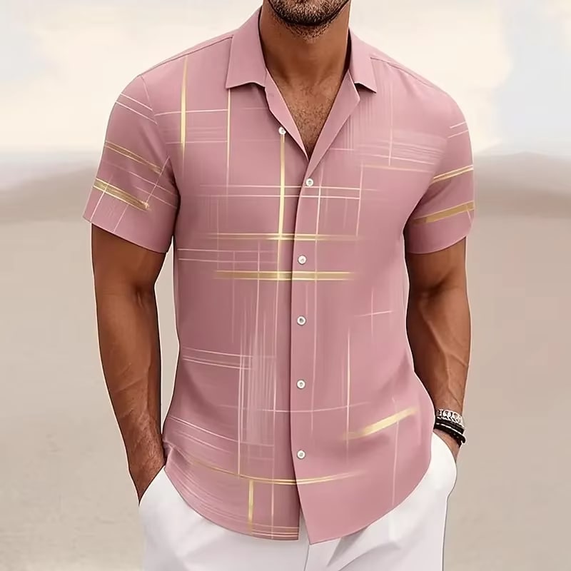 Tyler Line Print Short Sleeve Shirt