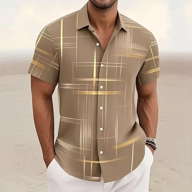 Tyler Line Print Short Sleeve Shirt