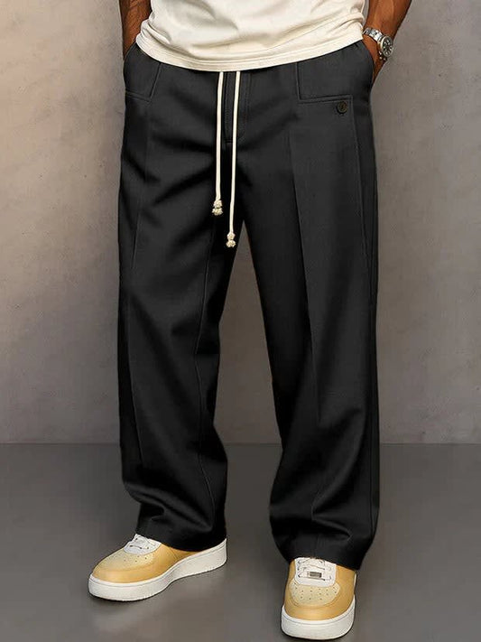 Flynn Pressed Crease Drawstring Trousers_1