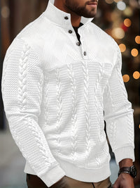 Joaquin Cable Knit Button Neck Pullover