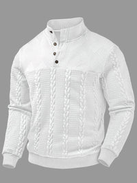 Joaquin Cable Knit Button Neck Pullover