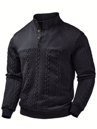 Joaquin Cable Knit Button Neck Pullover