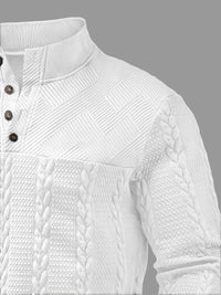 Joaquin Cable Knit Button Neck Pullover
