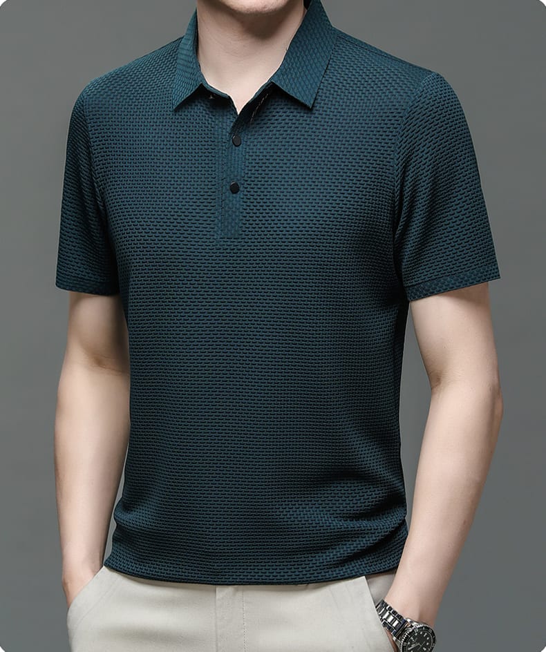 Jeffrey Textured Mesh Short Sleeve Polo