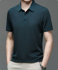 Jeffrey Textured Mesh Short Sleeve Polo