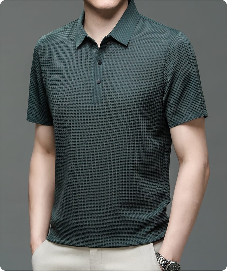 Jeffrey Textured Mesh Short Sleeve Polo