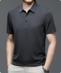 Jeffrey Textured Mesh Short Sleeve Polo