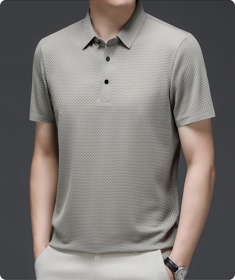 Jeffrey Textured Mesh Short Sleeve Polo