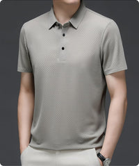 Jeffrey Textured Mesh Short Sleeve Polo