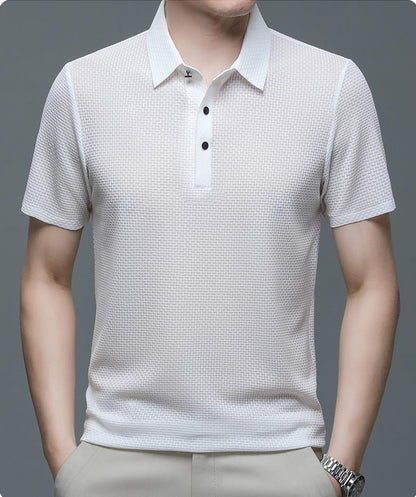 Jeffrey Textured Mesh Short Sleeve Polo_14