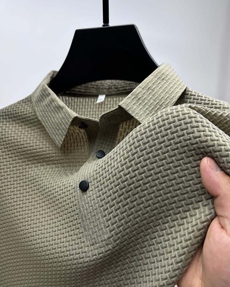 Jeffrey Textured Mesh Short Sleeve Polo