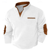 Kingsley Waffle Knit Elbow Patch Henley