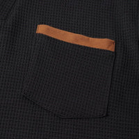Kingsley Waffle Knit Elbow Patch Henley