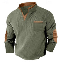 Kingsley Waffle Knit Elbow Patch Henley