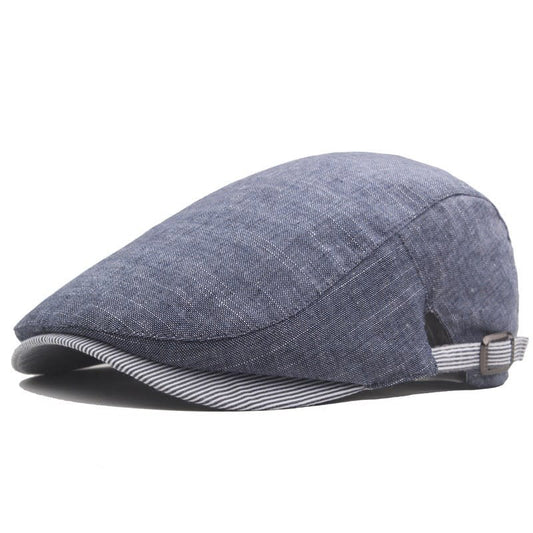 Jesse Adjustable Woven Cotton Flat Cap_1
