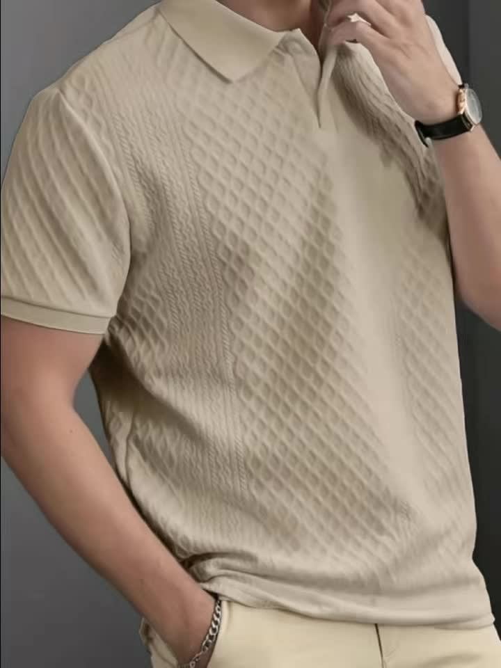 Holland Textured Knit Short Sleeve Polo
