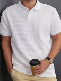 Holland Textured Knit Short Sleeve Polo