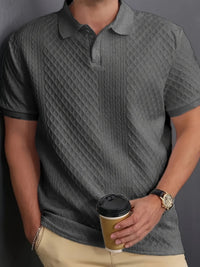 Holland Textured Knit Short Sleeve Polo