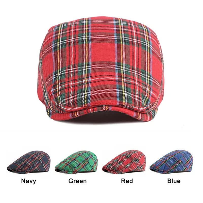 Cobb Woven Plaid Flat Cap