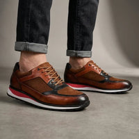 Radcliffe Leather and Suede Lace Up Sneakers