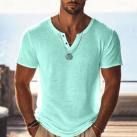Bernard Textured Henley Short Sleeve T-Shirt