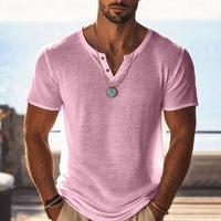 Bernard Textured Henley Short Sleeve T-Shirt