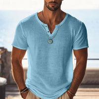 Bernard Textured Henley Short Sleeve T-Shirt